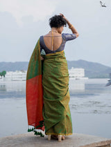 Women's Multicolor Acrylic Cotton Saree