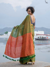 Women's Multicolor Acrylic Cotton Saree