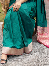 Women's Multicolor Kataan Silk Saree with Blouse Piece