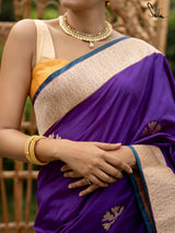 Women's Multicolor Kataan Silk Saree with Blouse Piece