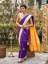 Women's Multicolor Kataan Silk Saree with Blouse Piece
