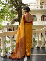 Women's Yellow Slub Saree