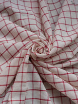 Women's Red Viscose Organza Saree with Blouse Piece