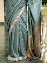 Women's Green Slub Saree