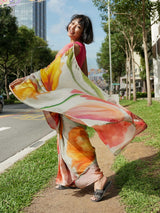 Women's Multicolor Viscose Organza Saree