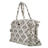 Women's Beige Mono-mirage Ruffle Box Bag