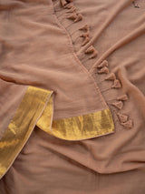Women's Brown Mul Cotton Saree