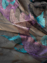 Women's Black Organza Saree