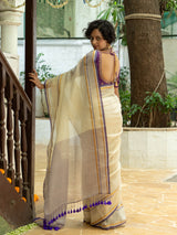 Women's Multicolor Cotton Zari Saree