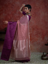 Women's Multicolor Silk Cotton Zari Saree