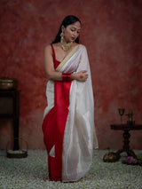 Women's Multicolor Silk Cotton Zari Saree