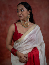 Women's Multicolor Silk Cotton Zari Saree