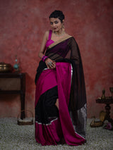 Women's Multicolor Silk Cotton Zari Saree