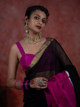 Women's Multicolor Silk Cotton Zari Saree