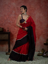 Women's Multicolor Silk Cotton Zari Saree