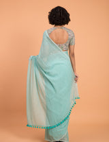 Women's Blue Pure Cotton Saree