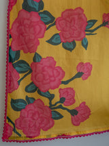 Women's Yellow Mul Cotton Saree