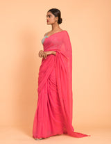 Women's Pink Pure Cotton Saree