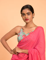 Women's Pink Pure Cotton Saree