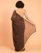 Women's Brown Pure Cotton Saree