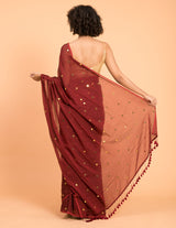 Women's Red Pure Cotton Saree