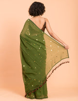 Women's Green Pure Cotton Saree