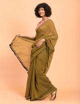 Women's Green Pure Cotton Saree
