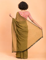 Women's Green Pure Cotton Saree