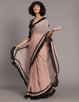 Women's Brown Mul Cotton Saree