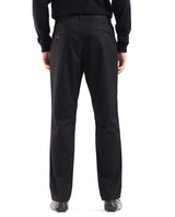 Men's Black Casual Straight Fit Solid Trouser