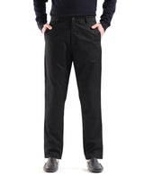 Men's Black Casual Straight Fit Solid Trouser