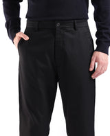 Men's Black Casual Straight Fit Solid Trouser