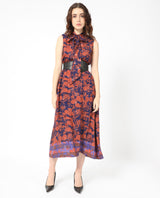 Women's Brown Casual Sleeveless Dress