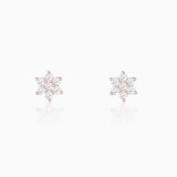 Women's Rose Gold Shining Flower Studs