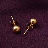 Women's Gold Plated Plain Ball Stud Earrings Waterproof & Anti-Tarnish