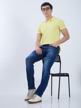 Mens Blue Casual Slim Fit Jeans