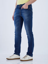 Mens Blue Casual Slim Fit Jeans