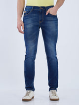 Mens Blue Casual Slim Fit Jeans