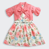 Girls Red Party Half Sleeves Dress