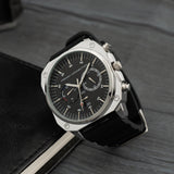 Men's Black Casual Round Analogue Watch-FCB3B-S