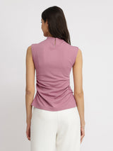 Women's Pink Party Solid Regular Fit Sleeveless Top