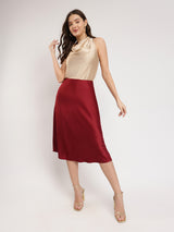 Women's Beige Work Solid Regular Fit Sleeveless Top