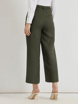 Women's Green Work Solid Regular Fit Non-Stretchable Trouser