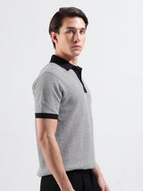 Men's Black Casual Slim Fit Solid Half Sleeves Tshirt