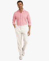 Men's Pink Formal Regular Fit Solid Full Sleeves Shirt