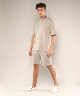 Men's Grey Casual Half Sleeve Co-ords Set