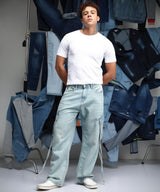 Men's Light Blue Baggy Utility Denim Jeans