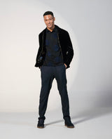 Men's Navy Casual Straight Fit Solid Trouser