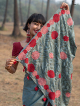 Women's Gray Silk Saree