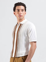 Men's White Casual Slim Fit Solid Half Sleeves Tshirt